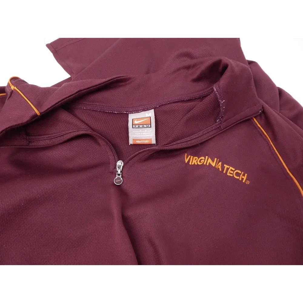 Nike Fit TEAM VT Virginia Tech Hokies Athletic Pull Over Long Sleeved Medium